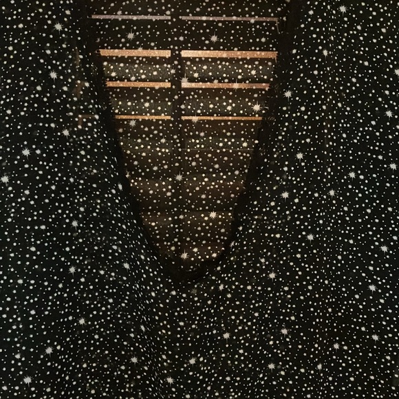 American Eagle Don’t Ask Why (made in Italy) OSFA Black w/stars crop top - Picture 5 of 5